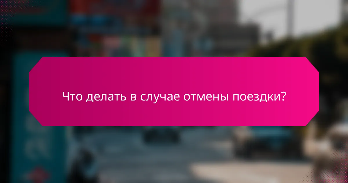Что делать в случае отмены поездки?