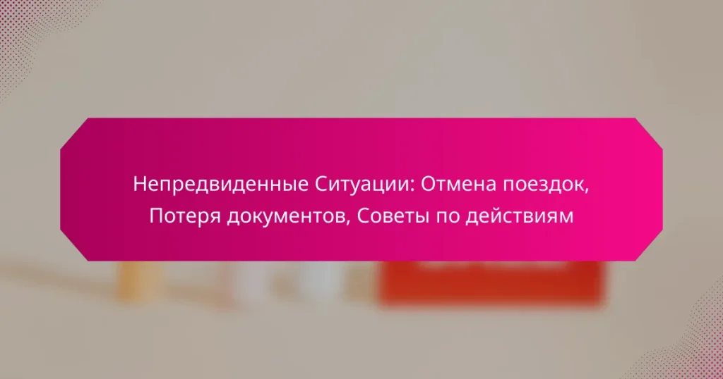 Непредвиденные Ситуации: Отмена поездок, Потеря документов, Советы по действиям