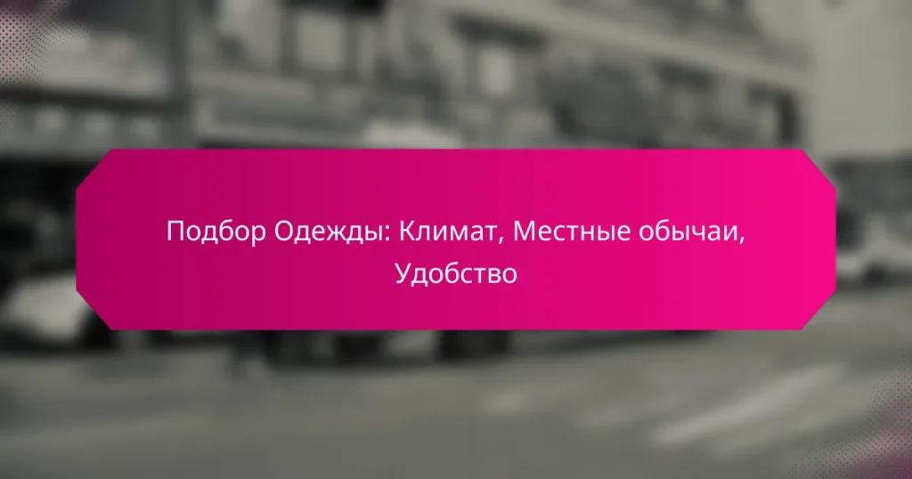 Подбор Одежды: Климат, Местные обычаи, Удобство