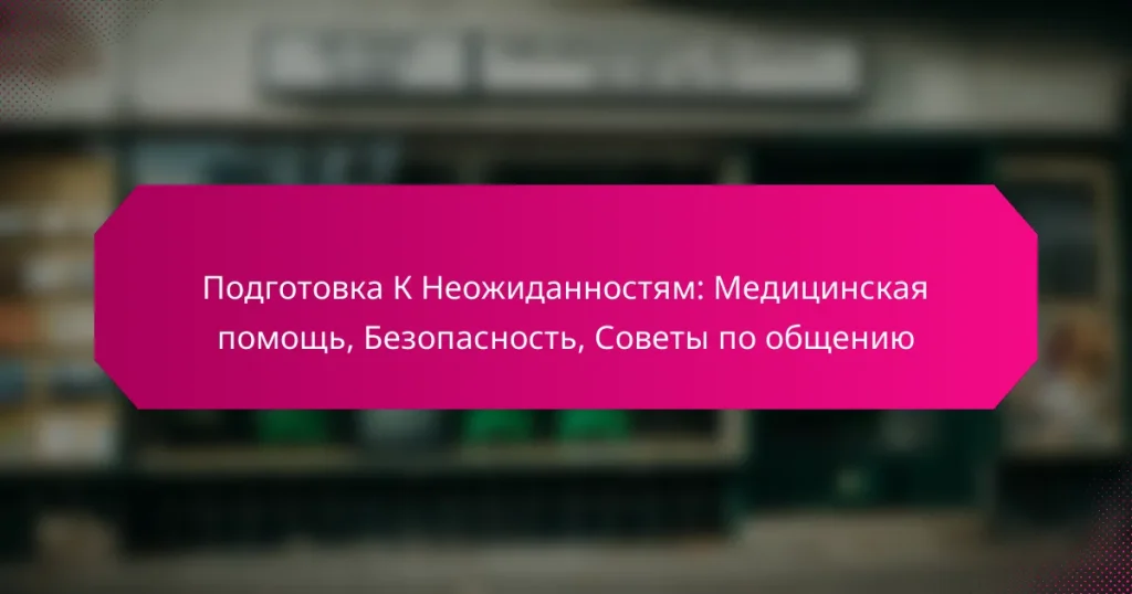 Подготовка К Неожиданностям: Медицинская помощь, Безопасность, Советы по общению