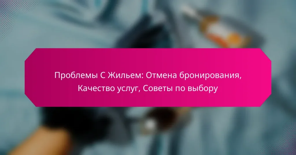 Проблемы С Жильем: Отмена бронирования, Качество услуг, Советы по выбору