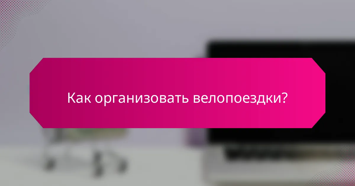 Как организовать велопоездки?