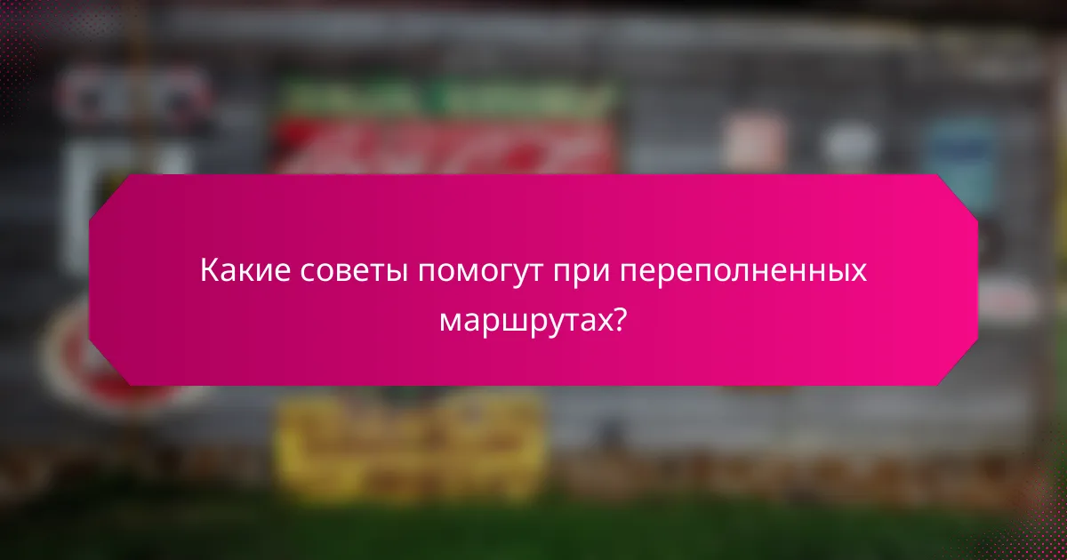 Какие советы помогут при переполненных маршрутах?